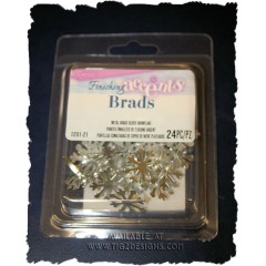 Silver Snowflake Brads - 24 pc